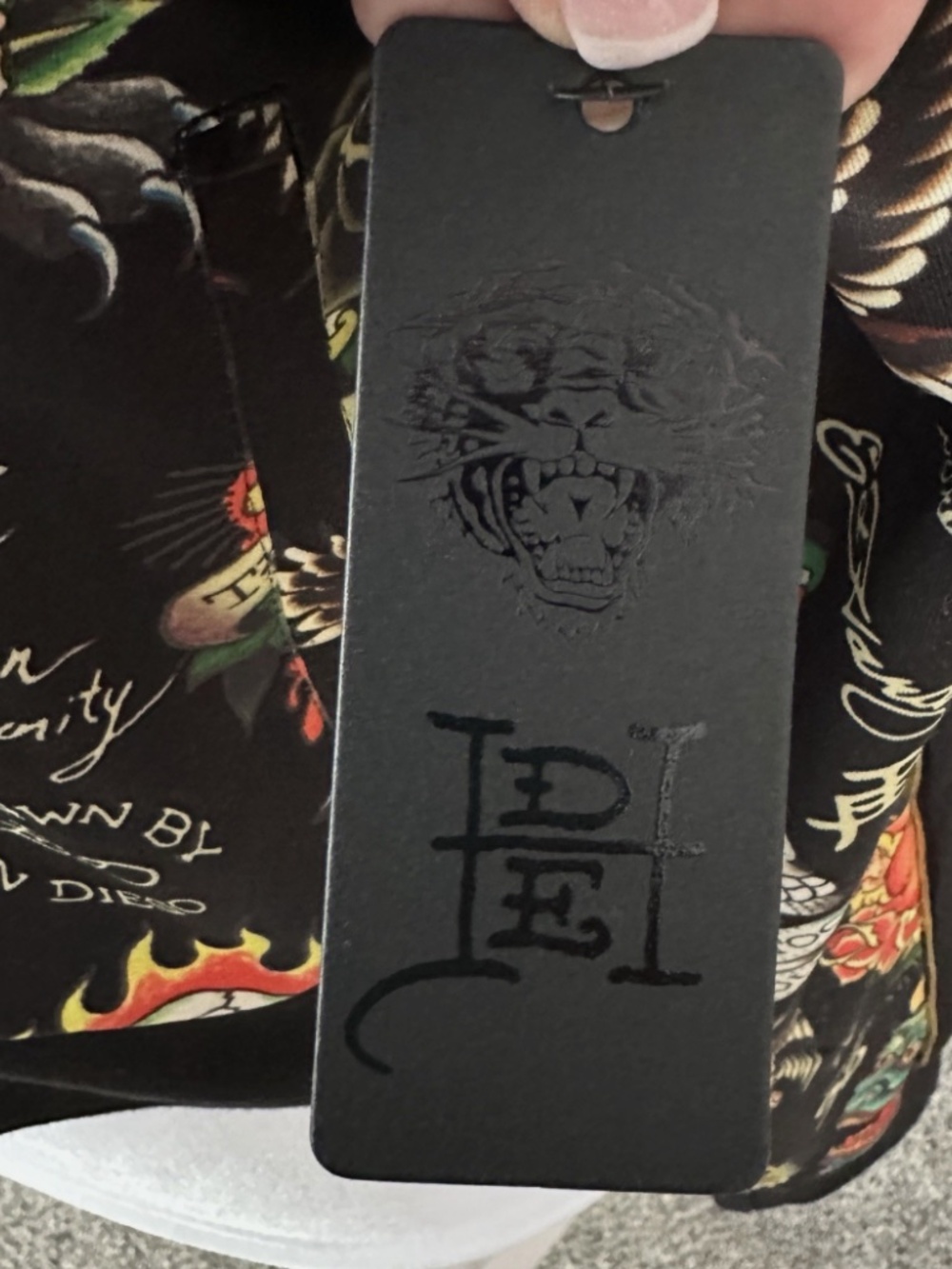 NEW! NWT ED HARDY Y2K Shrunken Flashboard Track Jacket Tattoo Black SIZE MEDIUM - Picture 3 of 9